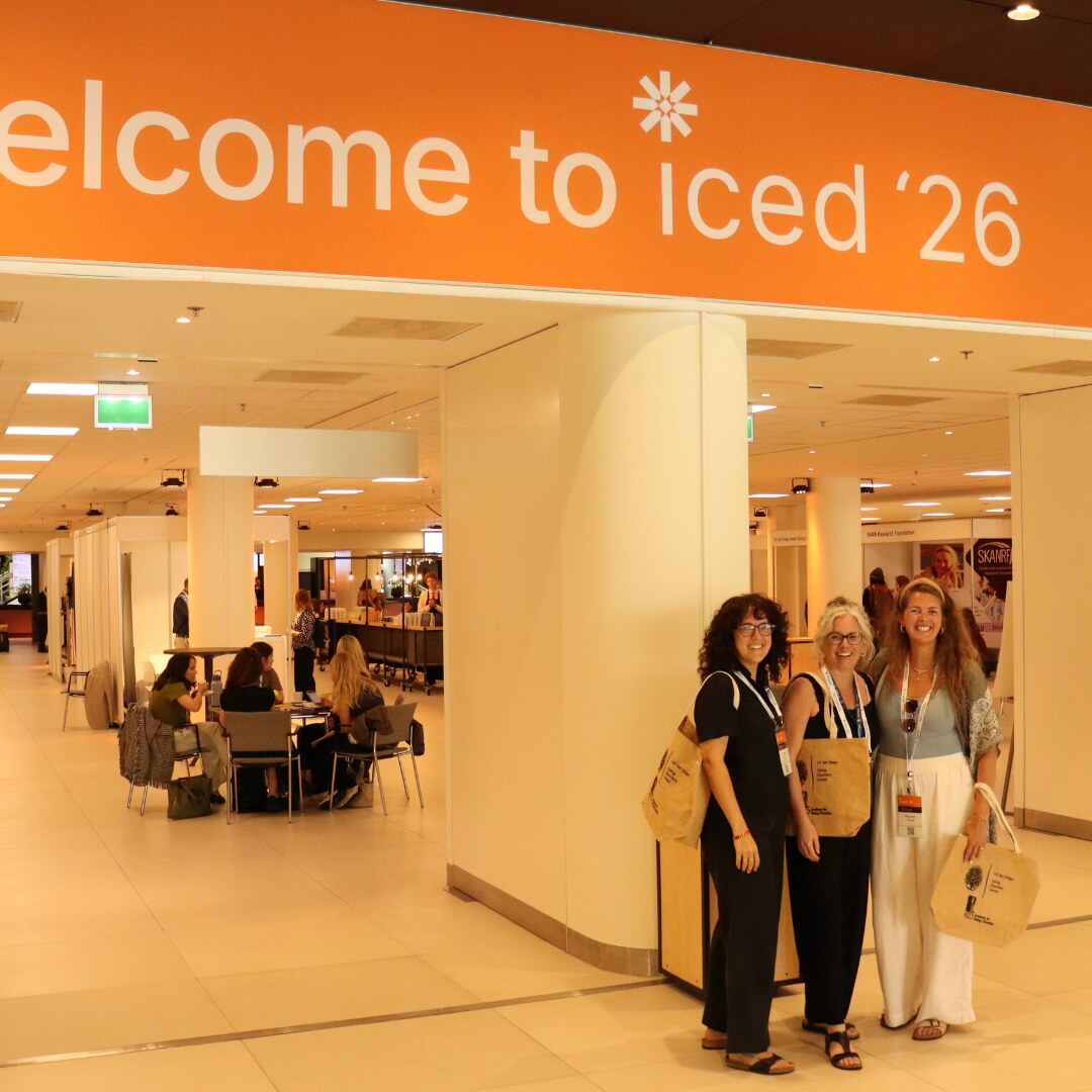 Sara Robb, Dr. Anita Federici and Rachel Gerow arriving at ICED 2026 in The Hague